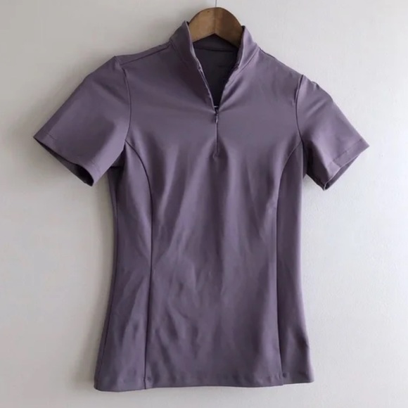TKEQ Quinn Essential Horse Show Competition Stretchy Short Sleeve Shirt Purple - Picture 11 of 11